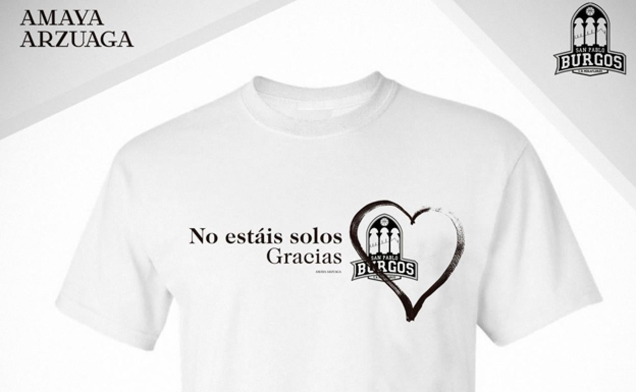 Amaya Arzuaga y el San Pablo Burgos lanzan una camiseta solidaria contra la COVID-19