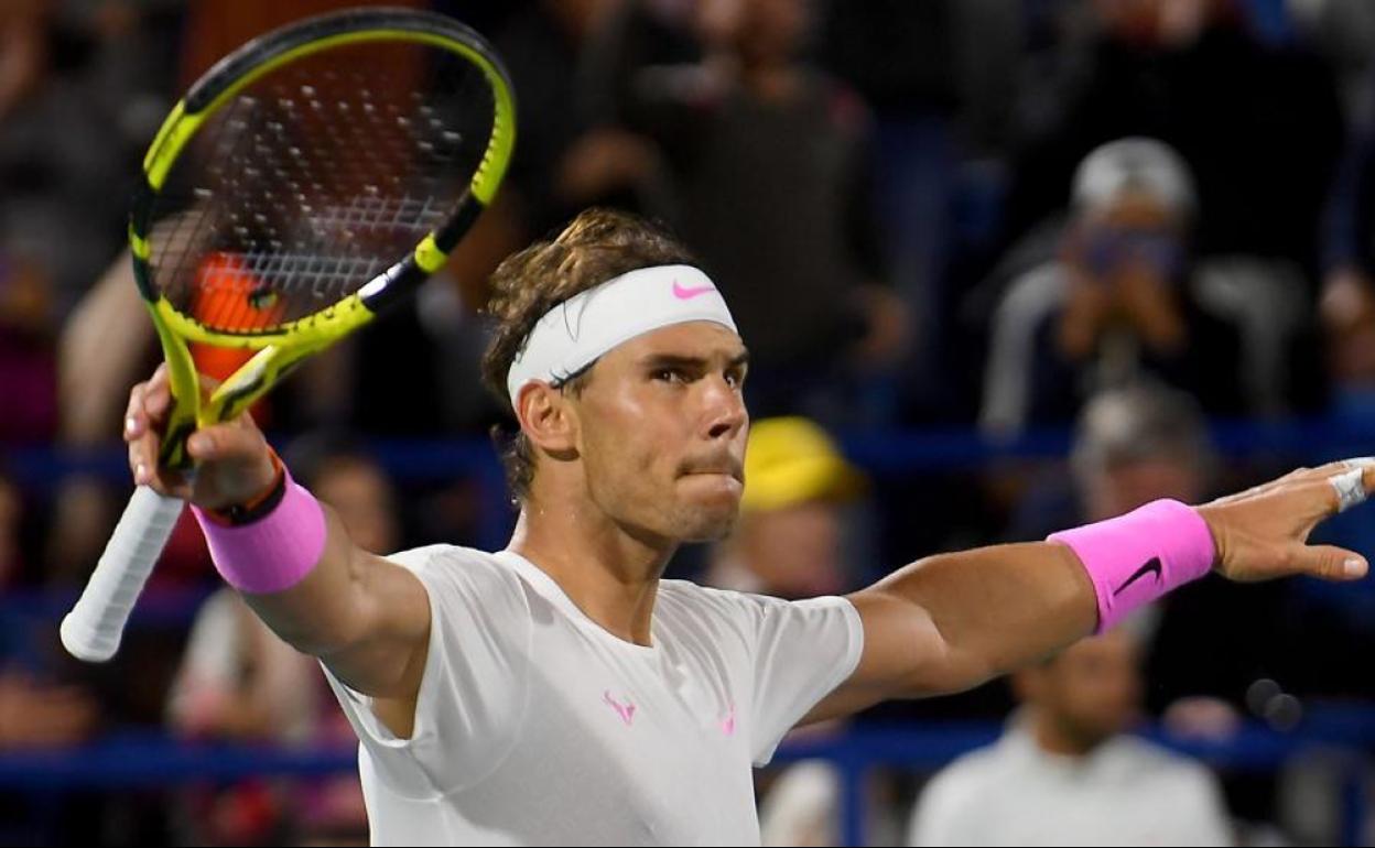 Rafa Nadal celebra una victoria. 