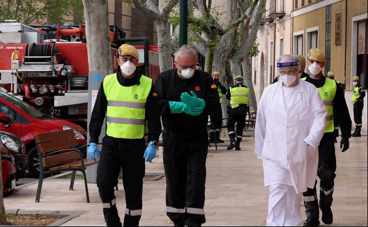 Efectivos de la UME en Valladolid. 