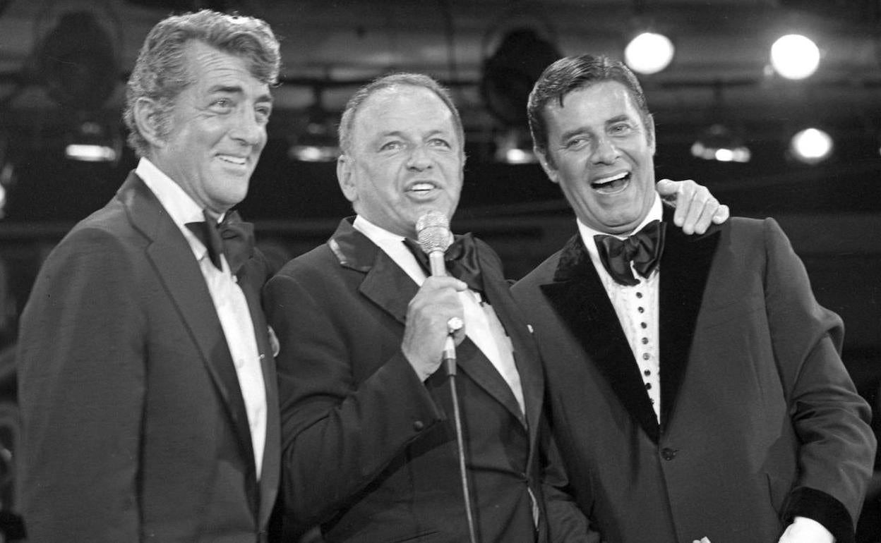 Dean Martin, Frank Sinatra y Jerry Lewis. en Las Vegas.