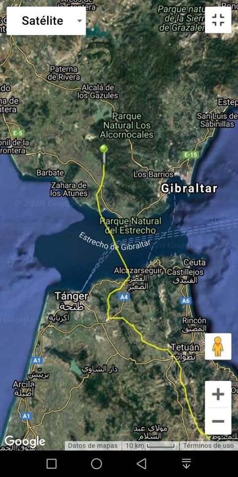 Viaje de Cid hasta cruzar el estrecho de Gibraltar. 