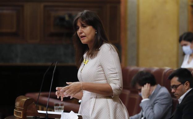 La portavoz de Junts per Catalunya, Laura Borràs, durante su intervención. 