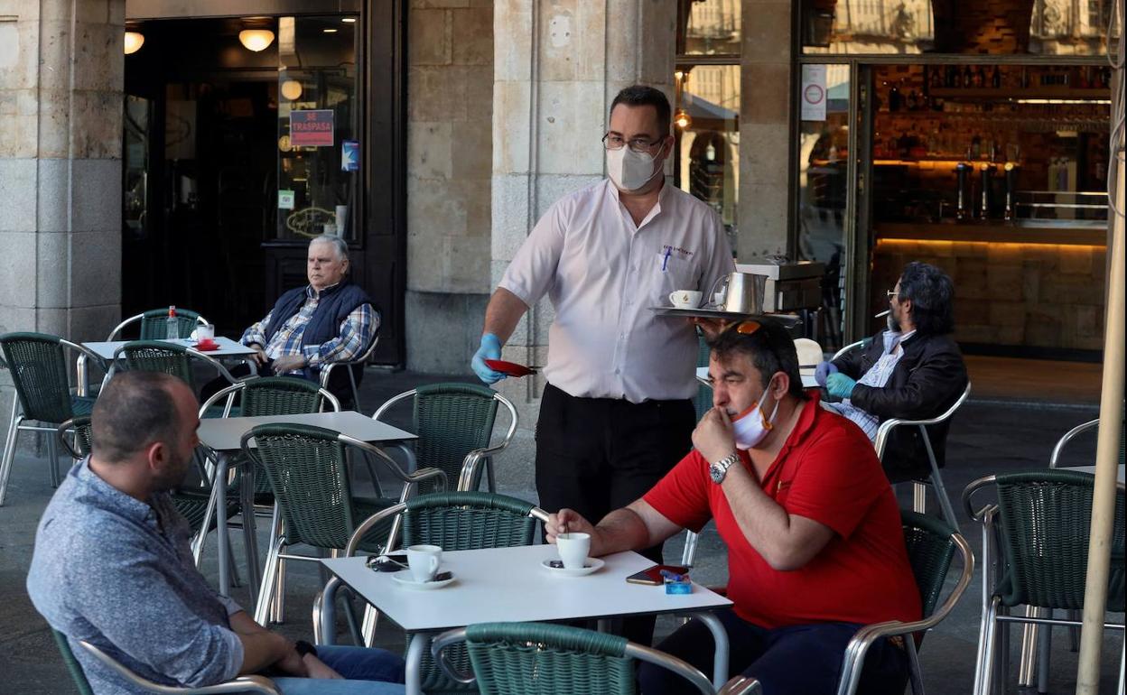 Una terraza de un bar en Salamanca 