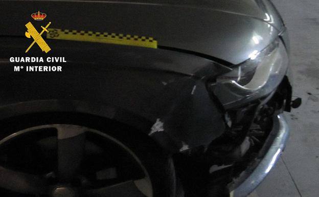 Estado en el que quedó el vehículo tras el atropello.