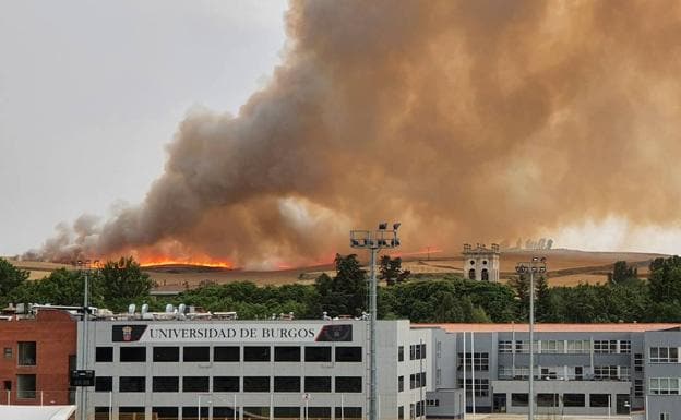 Imagen del fuego originado esta tarde.