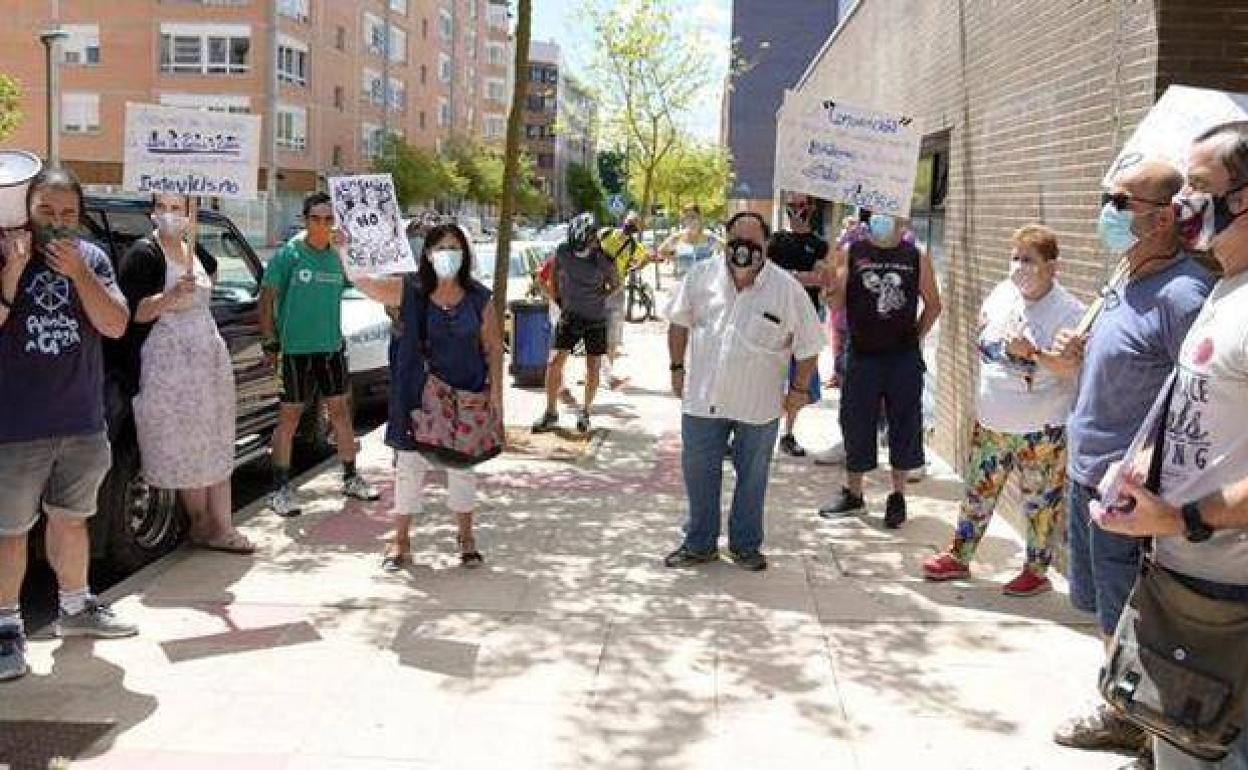 Protestas de trabajadores de Aspanias. 