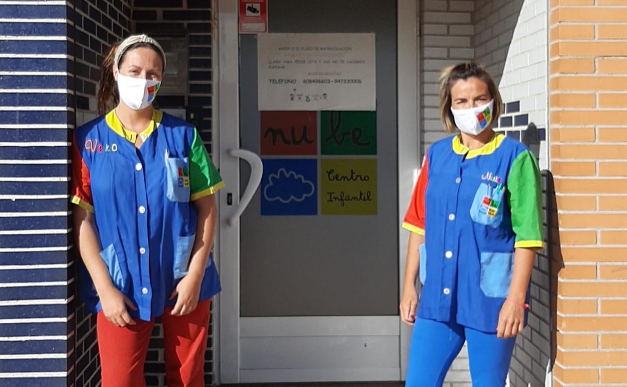 Las trabajadoras de la guardería La Nube se suman a la protesta.