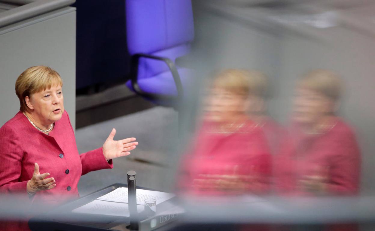 Angela Merke hoy en el Bundestag