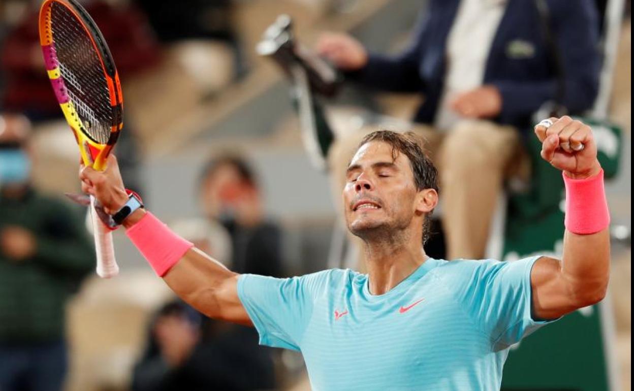 Nadal celebra su victoria. 