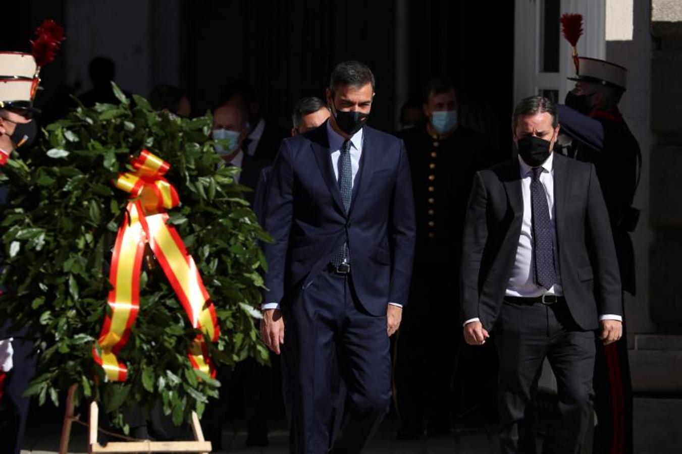 El presidente del Gobierno, Pedro Sánchez, a su llegada al acto