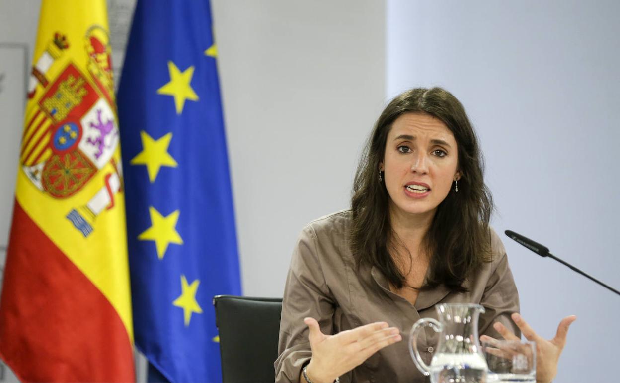 La ministra de Igualdad, Irene Montero. 