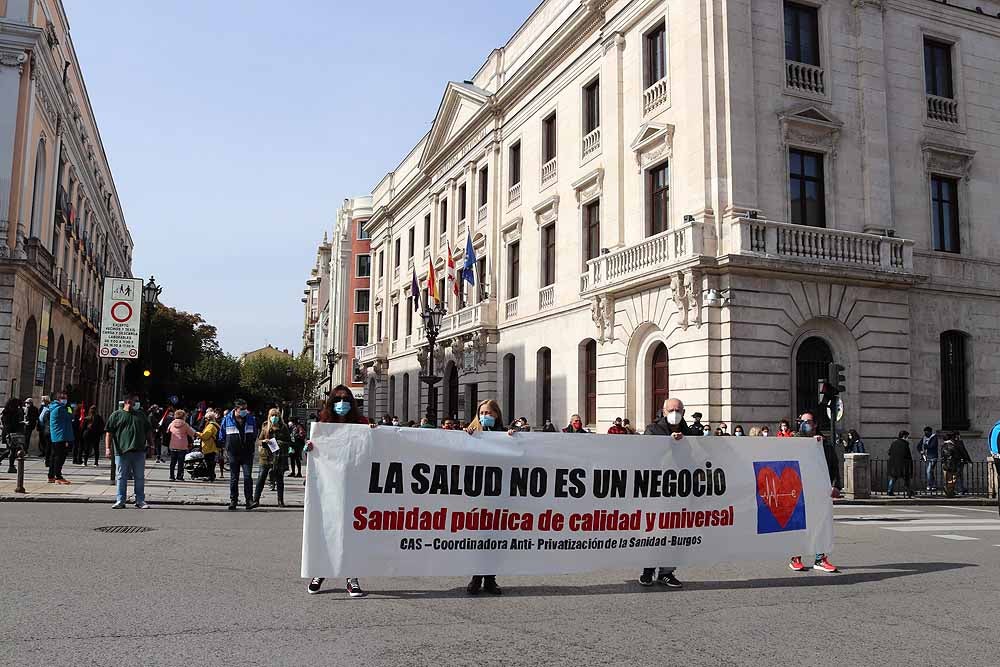 Manifestación contra la privatización de la sanidad en Burgos.