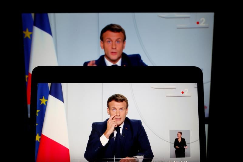 El presidente de Francia, Emmanuel Macron, se dirige al pueblo galo.