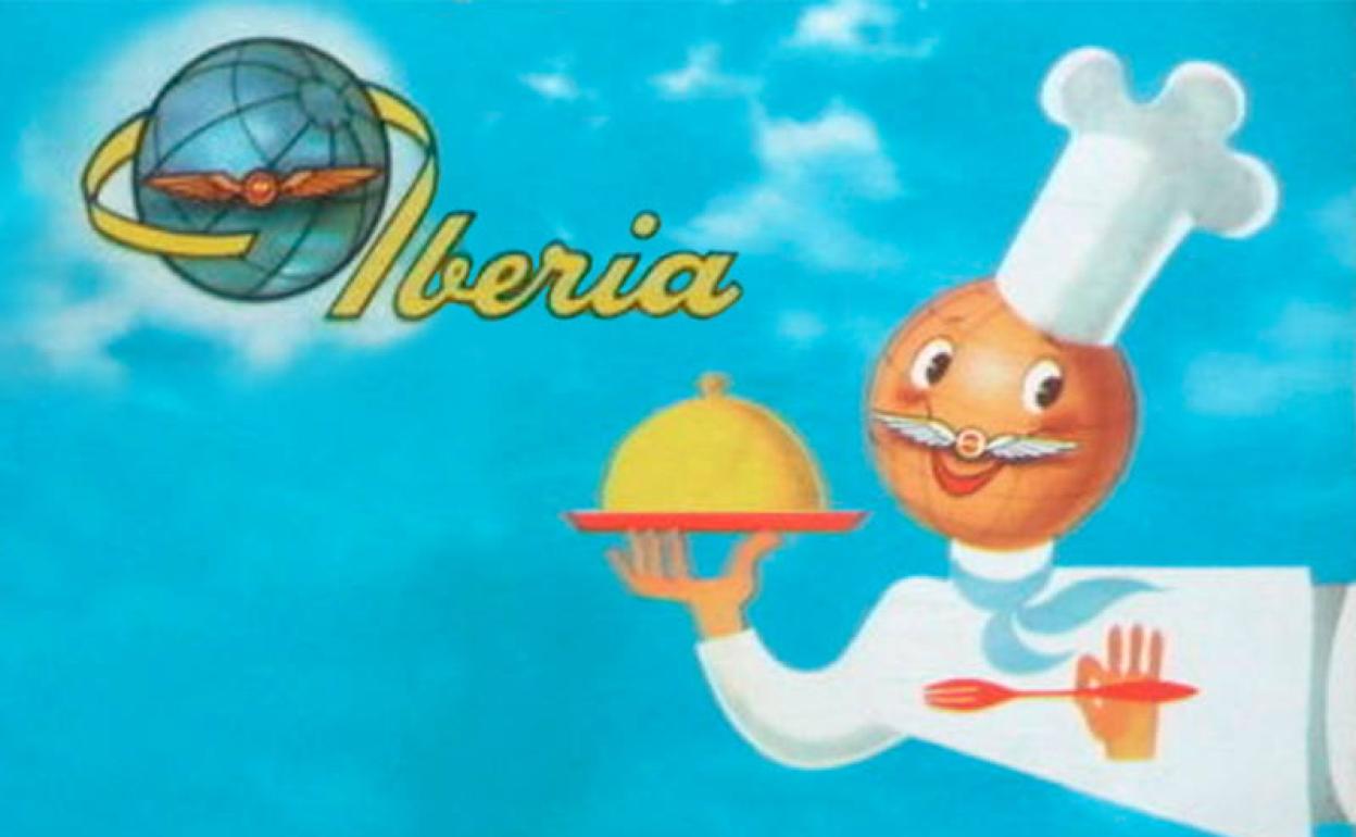 Portada de los antiguos menus de la aerolínea Iberia.