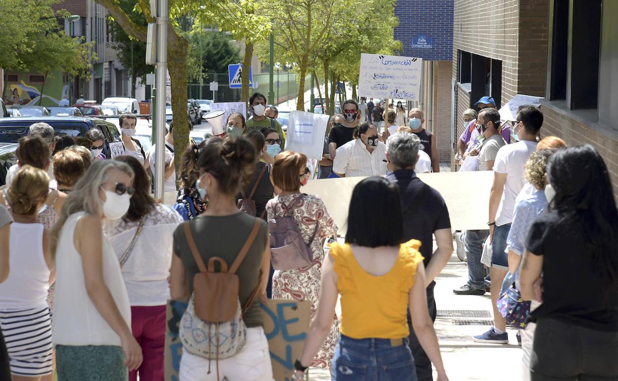 Protesta trabajadores Aspanias. 