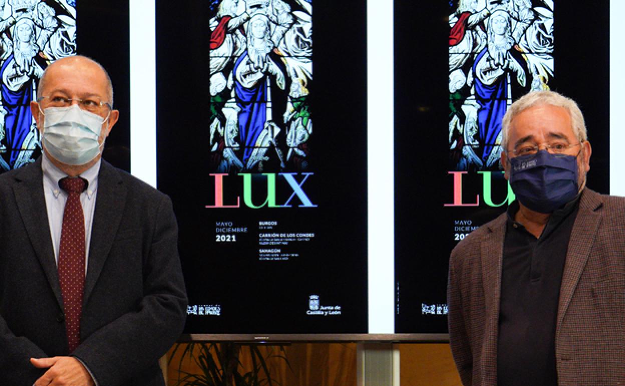 Francisco Igea y Gonzalo Jiménez han presentado el cartel de la exposición 'Lux'