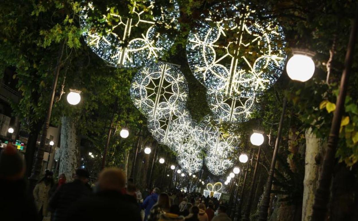 Las luces de la Navidad 2020 se encienden en Granada en mitad de la pandemia del coronavirus 