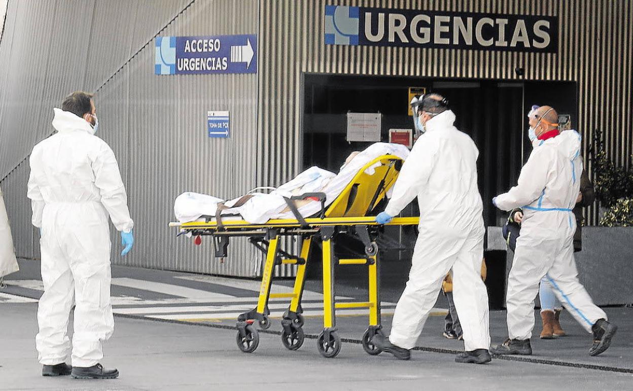 Zona de triaje en el Hospital de Valladolid.