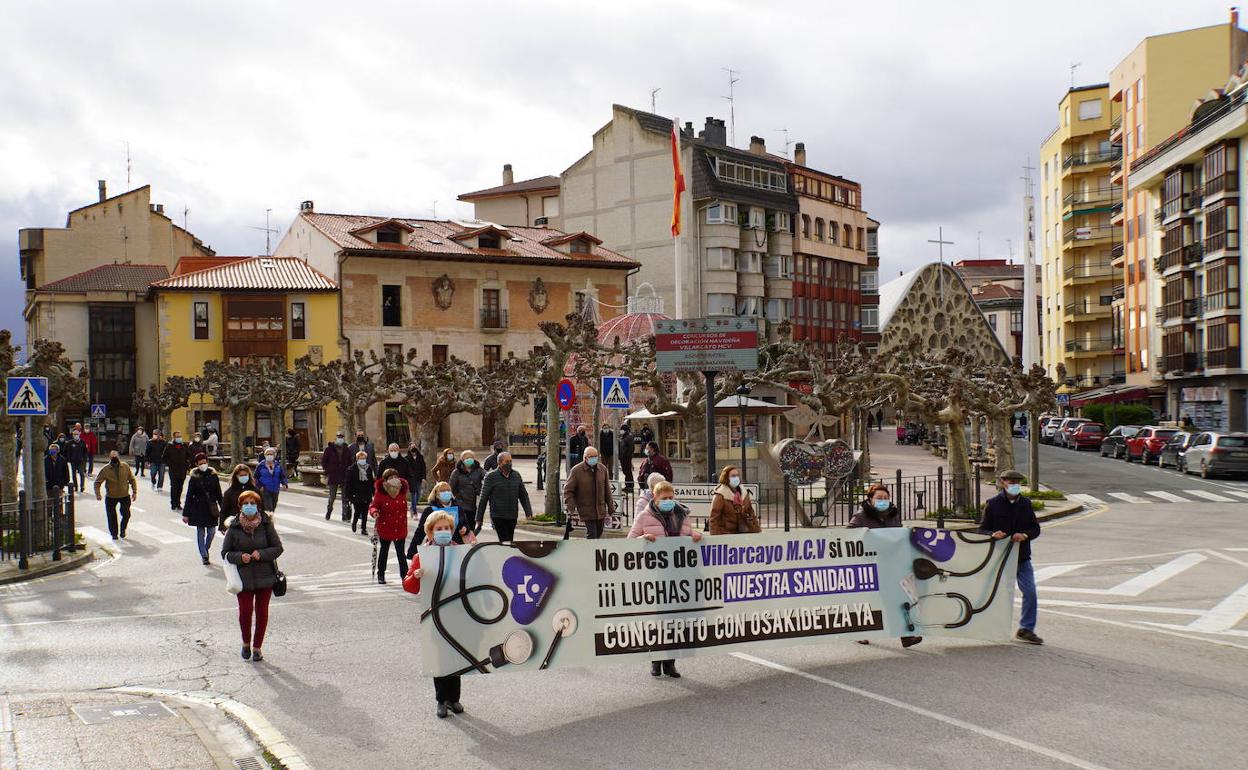 Manifestación por la sanidad en Villarcayo este mes.