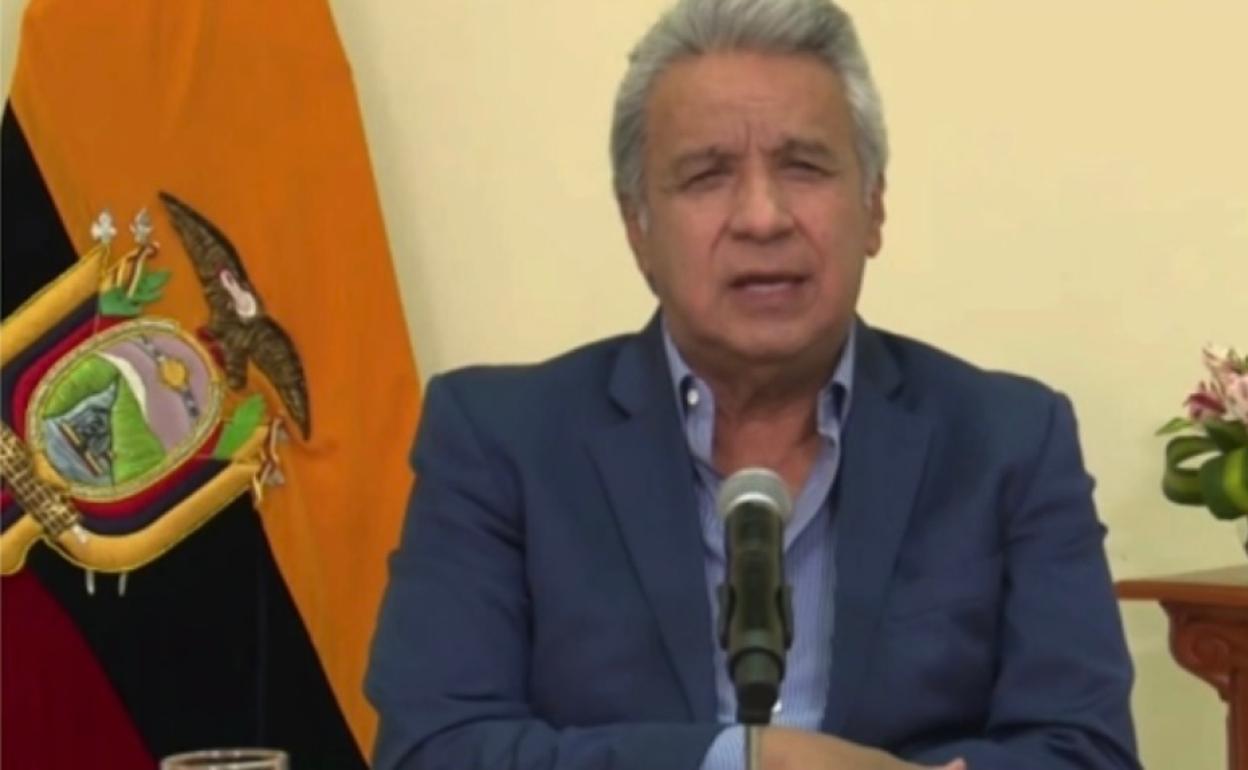 El presidente de Ecuador, Lenín Moreno, durante su intervención en el Foro Vocento.