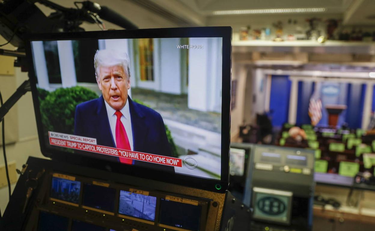 Donald Trump, en una intervención televisiva desde la Casa Blanca.