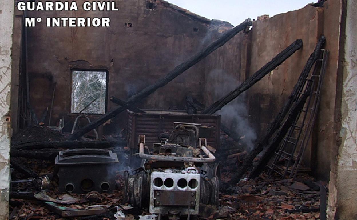 Detalle de los desperfectos ocasionados por el incendio. 