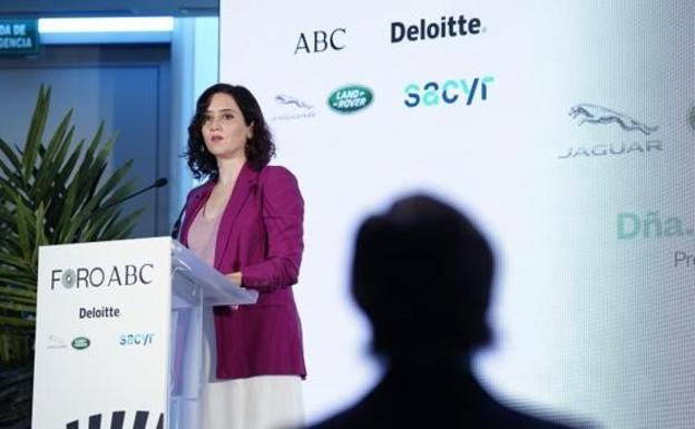 Isabel Díaz-Ayuso, presidenta de la Comunidad de Madrid, en el Foro ABC 