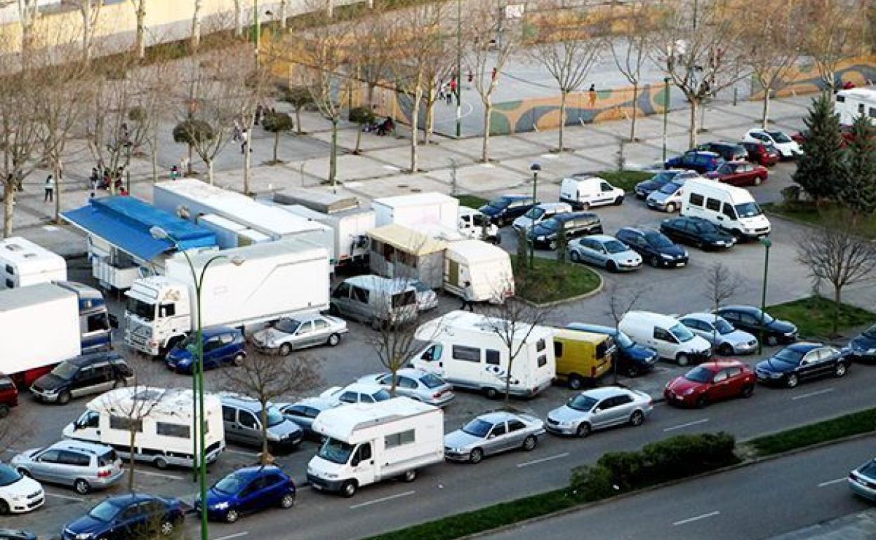 Imagen de archivo del aparcamiento de autocaravanas de Burgos. 