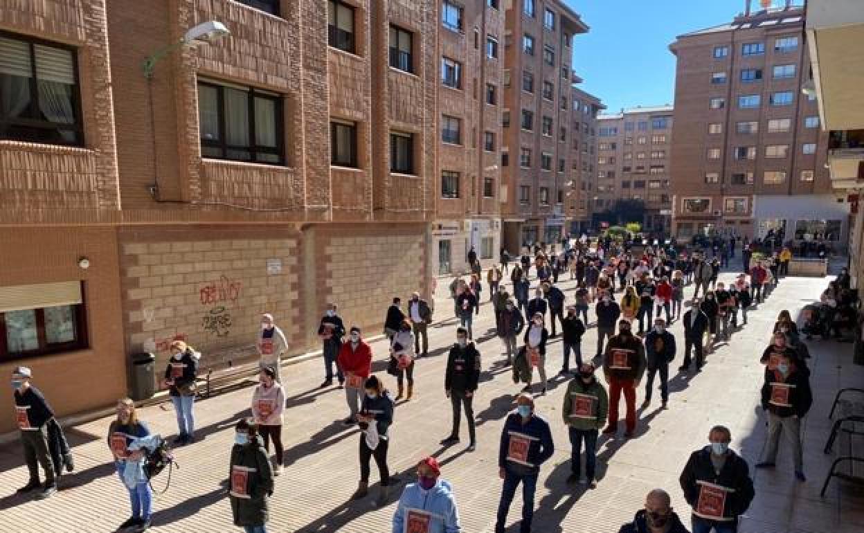 Imagen de una de las concentraciones realizadas por la hostelería en Aranda.