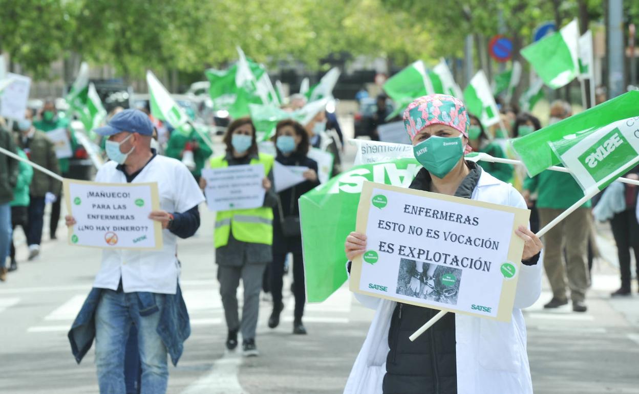 Protesta de las enfermeras en Valladolid. 