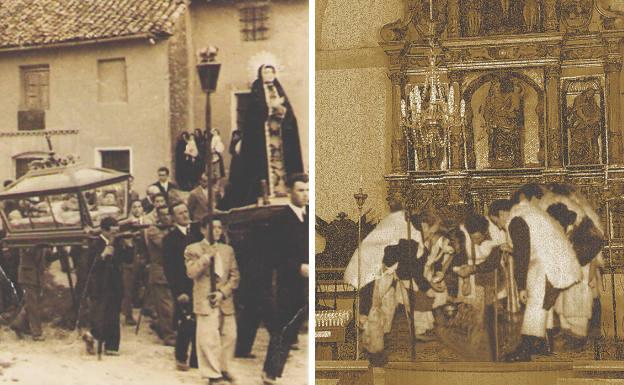 Procesión de Viernes Santo de 1947 en Cervatos de la Cueza y celebración de la antigua 'Pastorada'.