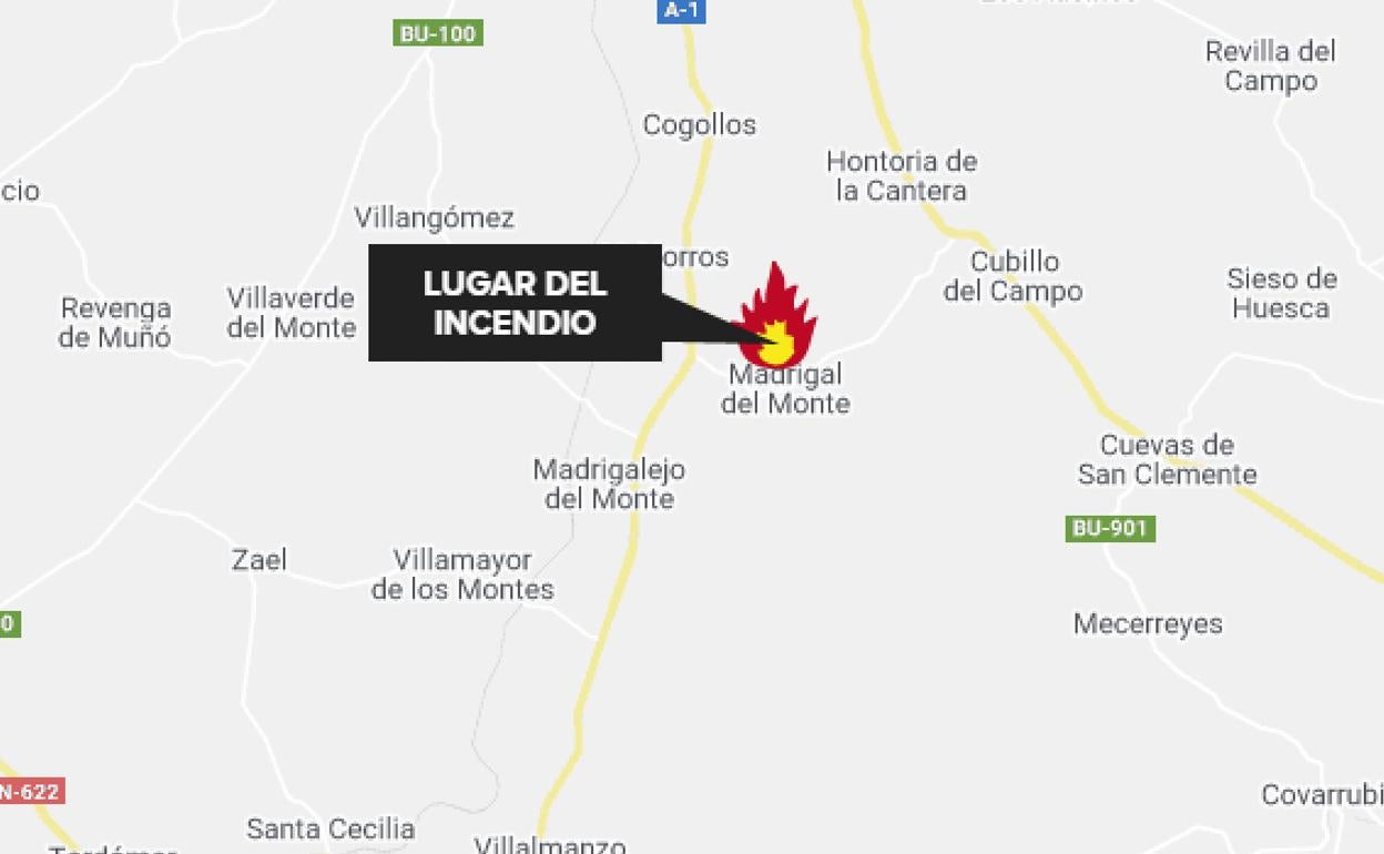 El incendio ha ocurrido de madrugada en Madrigal del Monte. 