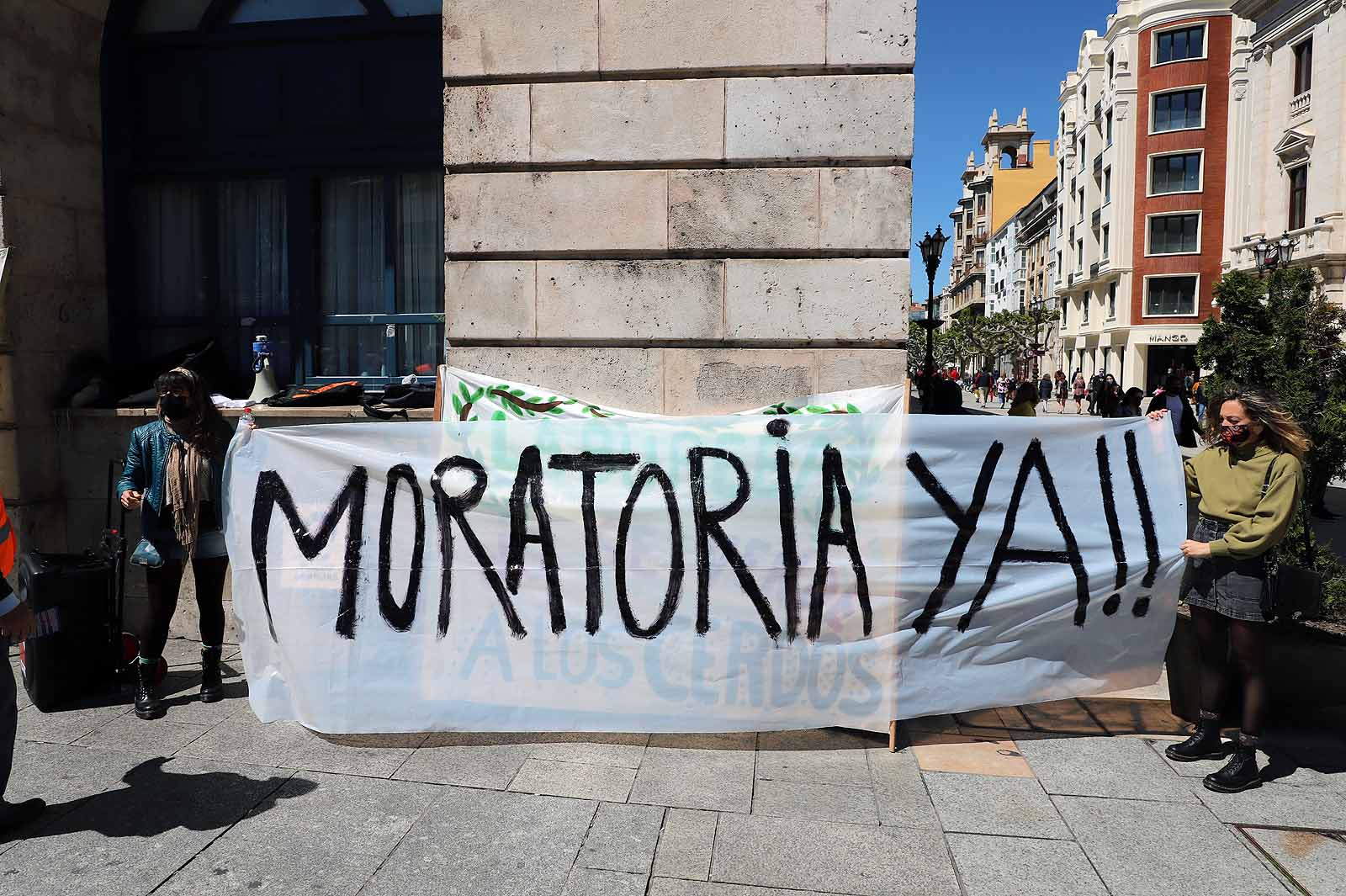 Concentrción contra ls macrogranjas porcinas en Burgos. 