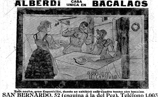 Casa Alberdi anuncia una exposición con ilustraciones del Quijote en bacalao. 