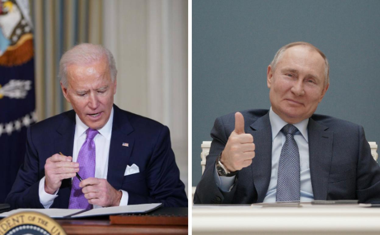 Joe Biden y Vladímir Putin.