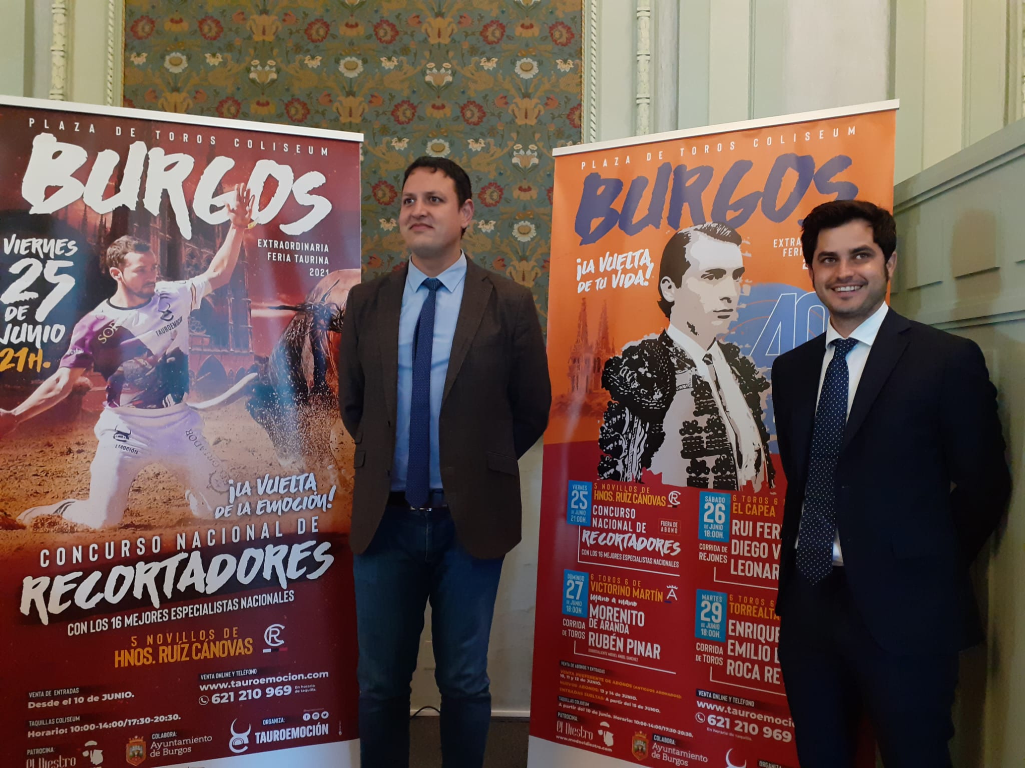 Alberto García y Nacho de la Viuda durante la presentación de la feria taurina de 2021.