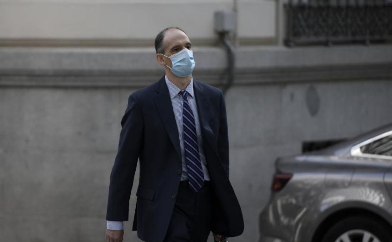 El inspector de la Policía Manuel Morocho llegando a la Audiencia Nacional 