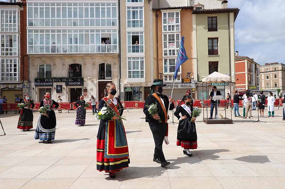 Fotos: La ofrenda floral a Santa María la Mayor en Burgos ha vuelto a la calle