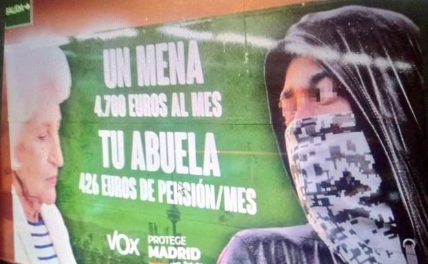 El cartel de Vox en la campaña de la Comunidad de Madrid. 