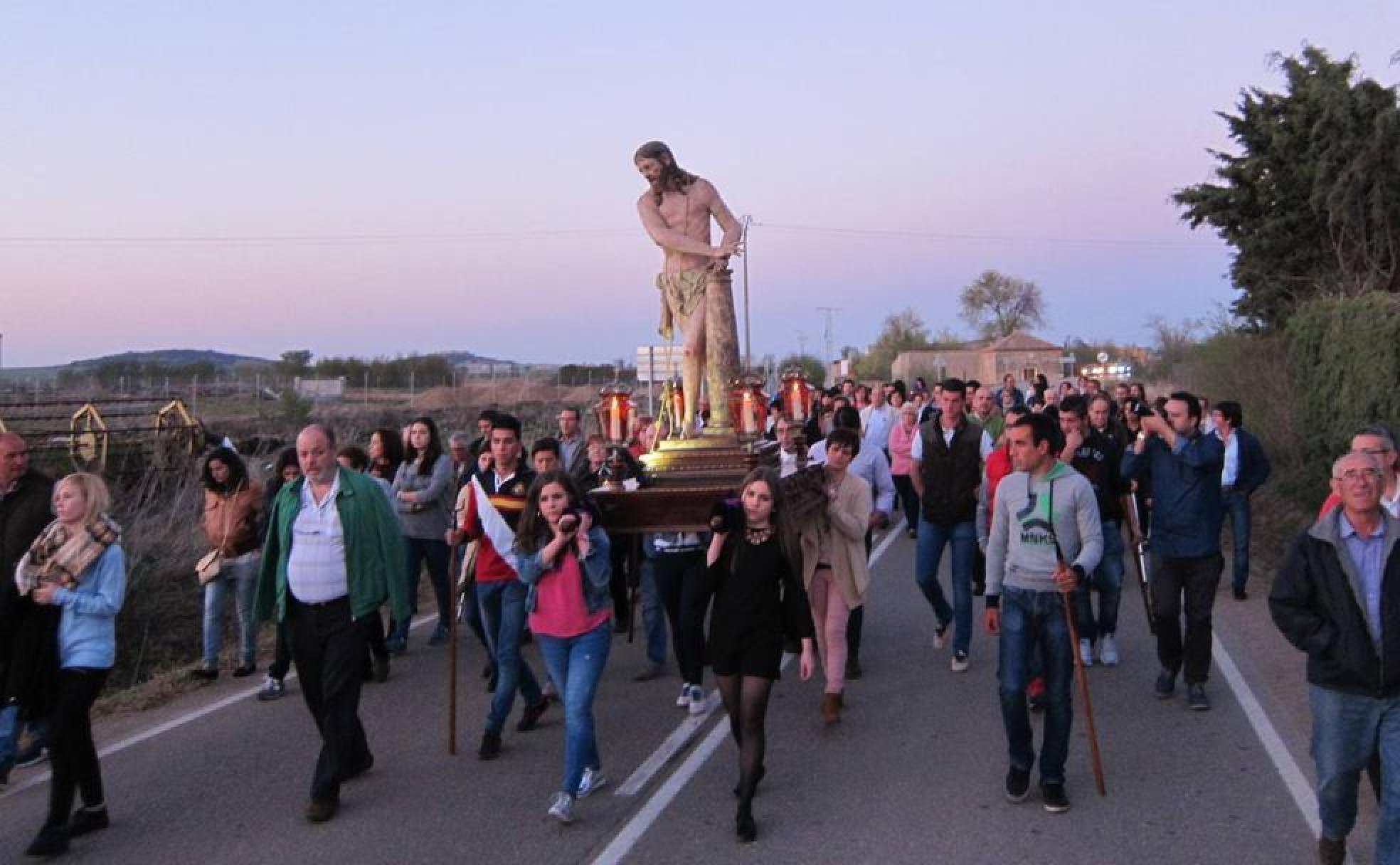 Procesión del Ecce Homo de Villagarcía de Campos, que es tradición que lleven los quintos.