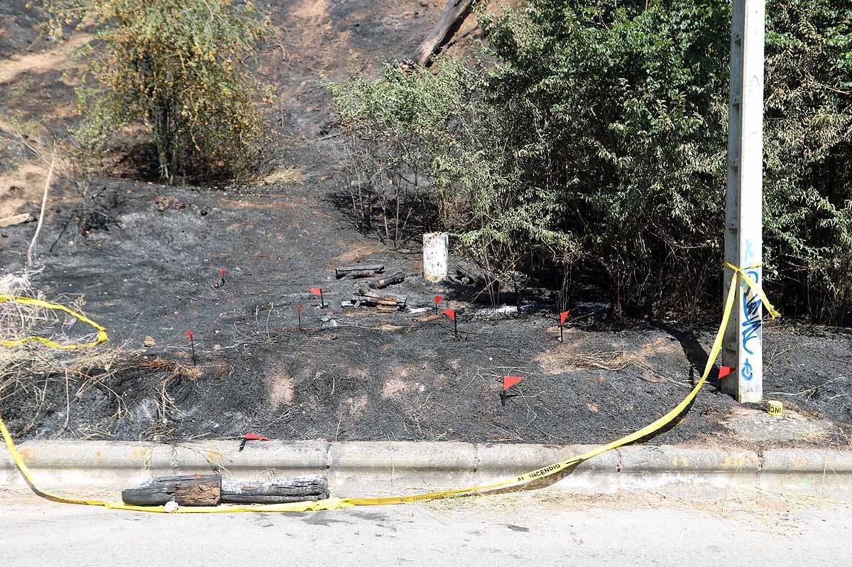 Fotos: Las consecuencias del fuego en el entorno del Castillo de Burgos