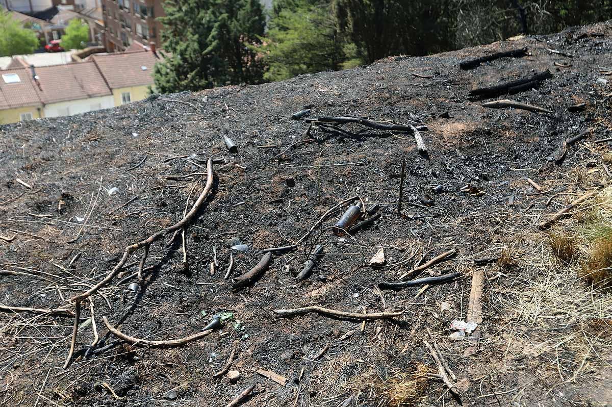 Fotos: Las consecuencias del fuego en el entorno del Castillo de Burgos