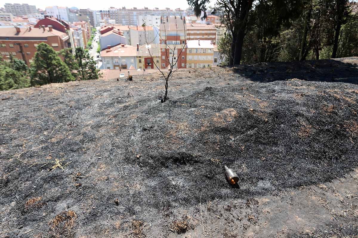 Fotos: Las consecuencias del fuego en el entorno del Castillo de Burgos