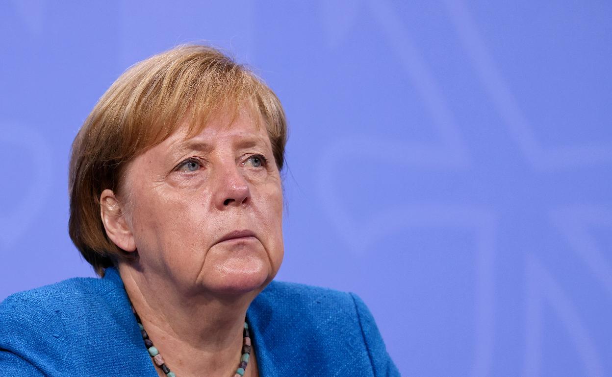 Angela Merkel, durante la comparecencia de este martes..