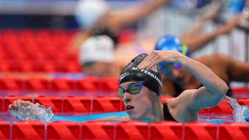 Marta Fernández durante la prueba de los 50 libres.