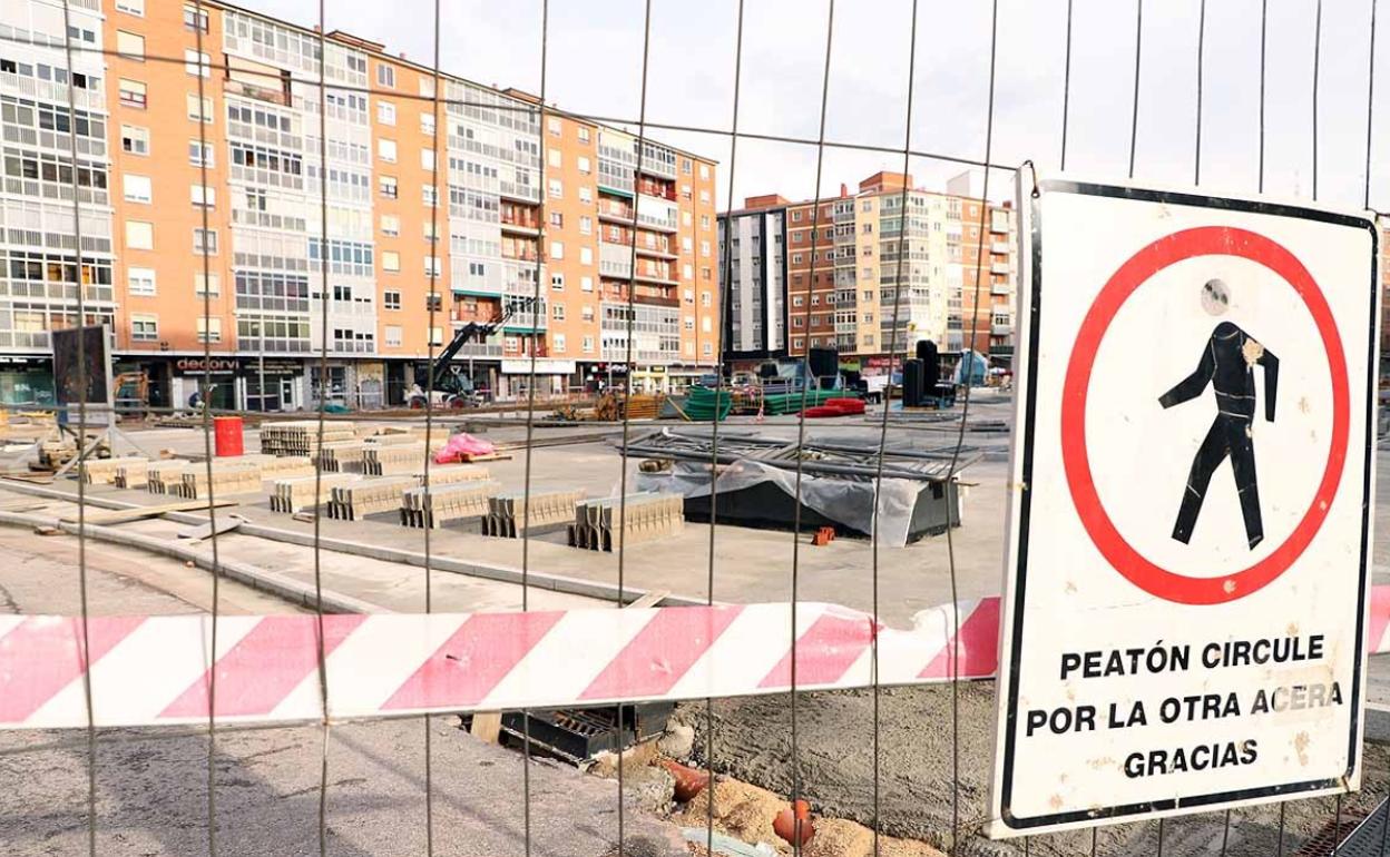 Imagen de archivo de las obras de la Plaza Santtiago.