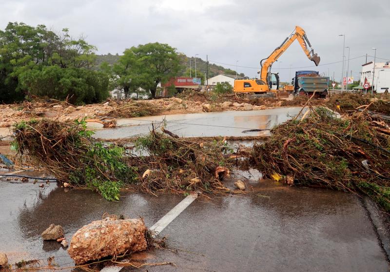 La localidad de Alcanar (Tarragona), una de las que ha sufrido las peores inundaciones