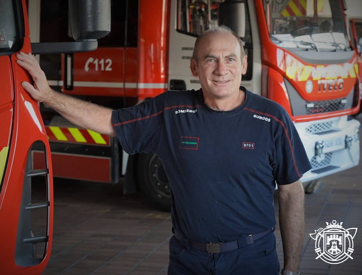 Miguel Calzada, en el parque de bomberos de Burgos.