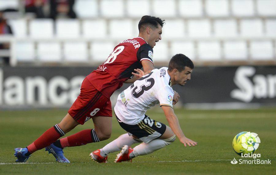 Grego celebra el gol anotado ante el Mirandés.