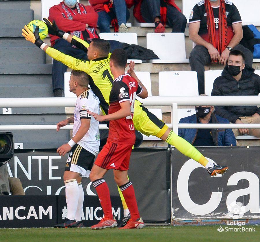 Grego celebra el gol anotado ante el Mirandés.